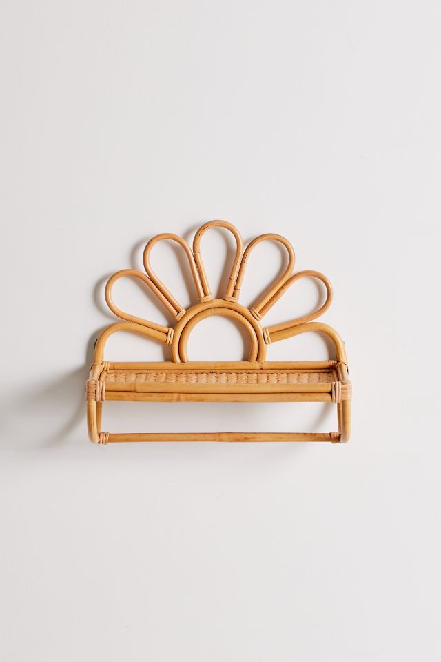 Meadow Flower Rattan Wall Shelf #1