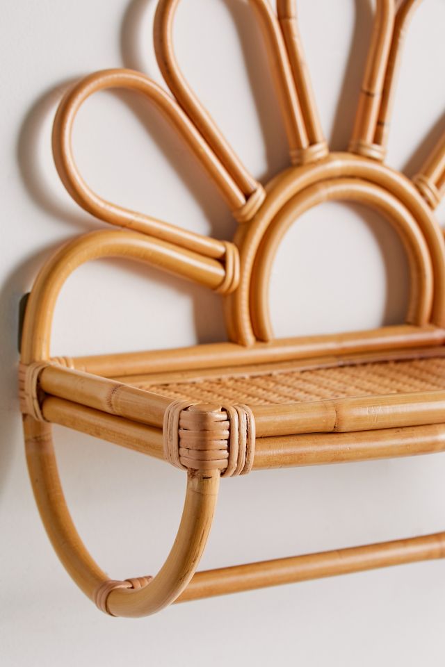 Meadow Flower Rattan Wall Shelf #2