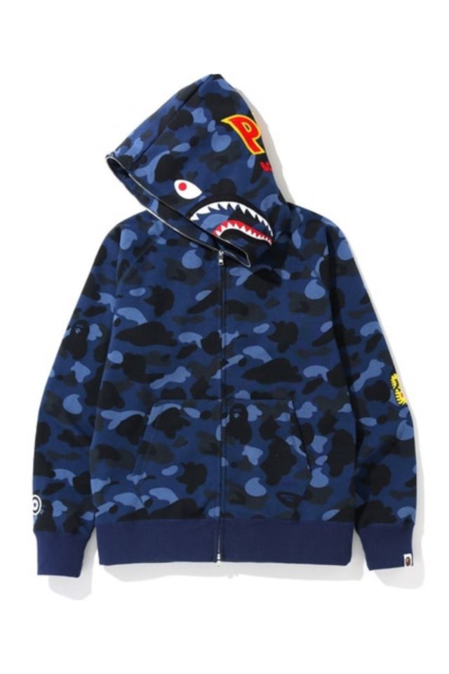 BAPE Shark Full Zip Hoodie Navy Men's - US