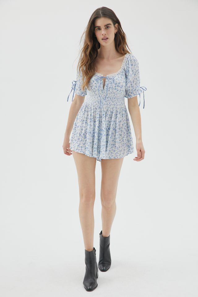 UO Laura Floral Ruffle Romper #2