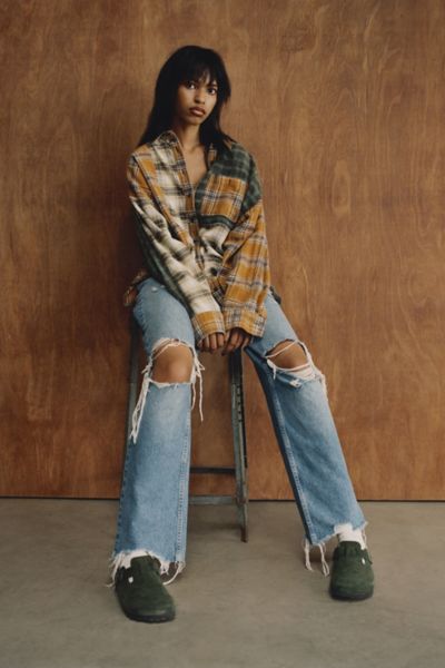 BDG High-Waisted Baggy Jean – Destroyed Medium Wash | Urban Outfitters