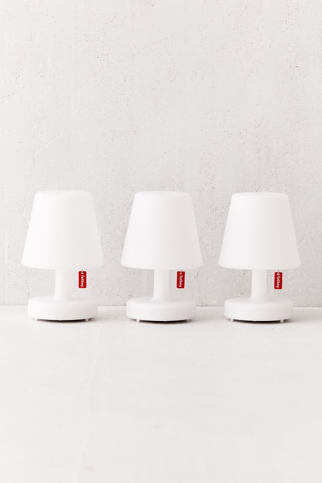 Edison 6" White Cordless LED Outdoor Table Lamp Trio