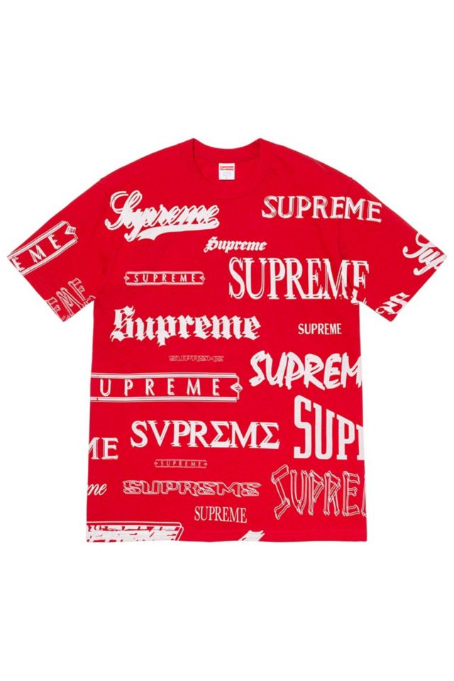 logo supreme shirt red