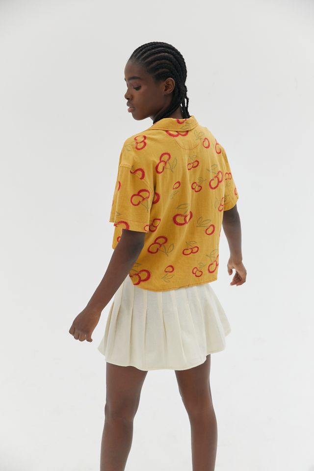 UO Aiden Cropped Button-Down Shirt #3