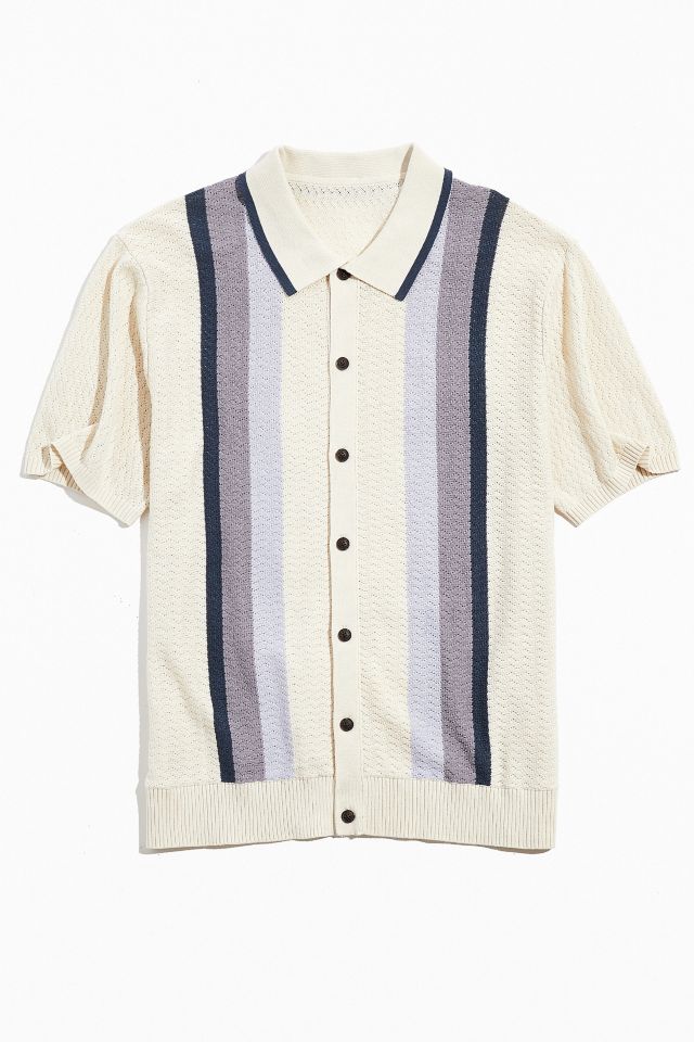 standard cloth bowling stripe short sleeve sweater