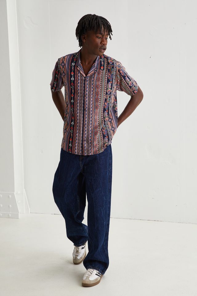 Raga Man Batik Stripe Button-Down Shirt #1