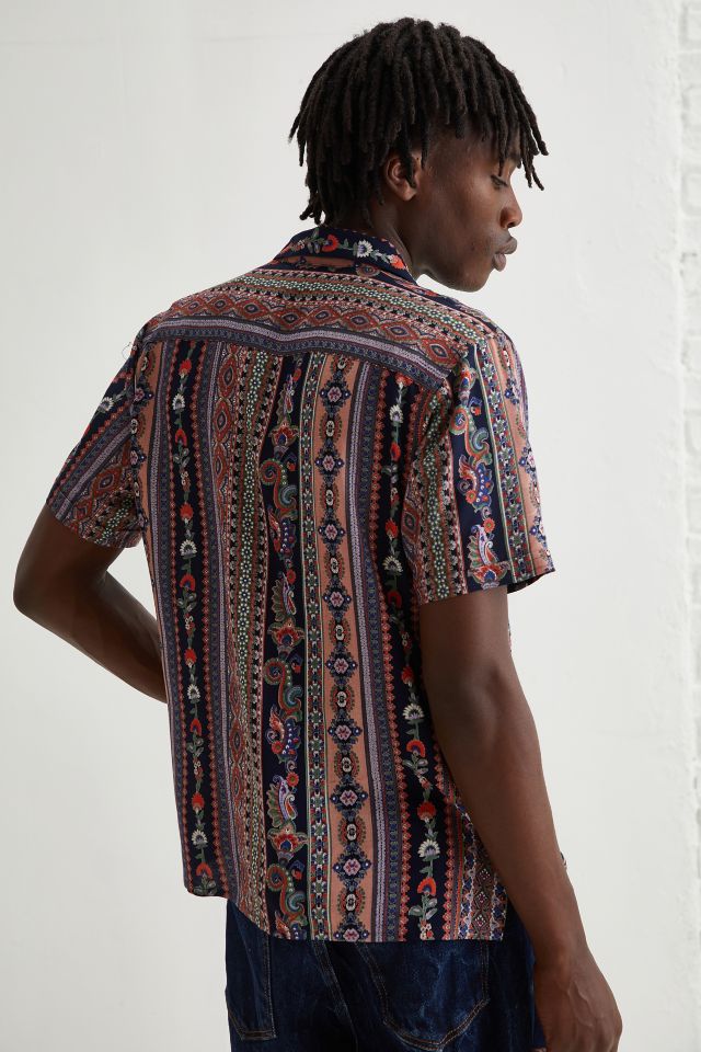 Raga Man Batik Stripe Button-Down Shirt #2