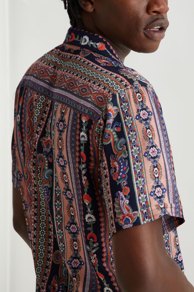 Raga Man Batik Stripe Button-Down Shirt #3