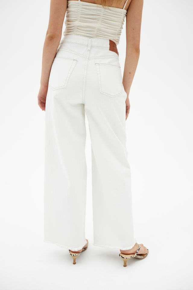 BDG Jax High-Waisted Cropped Puddle Jean – White Denim #1