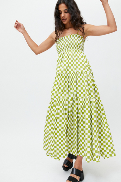 En Saison Smocked Bodice Midi Dress | Urban Outfitters