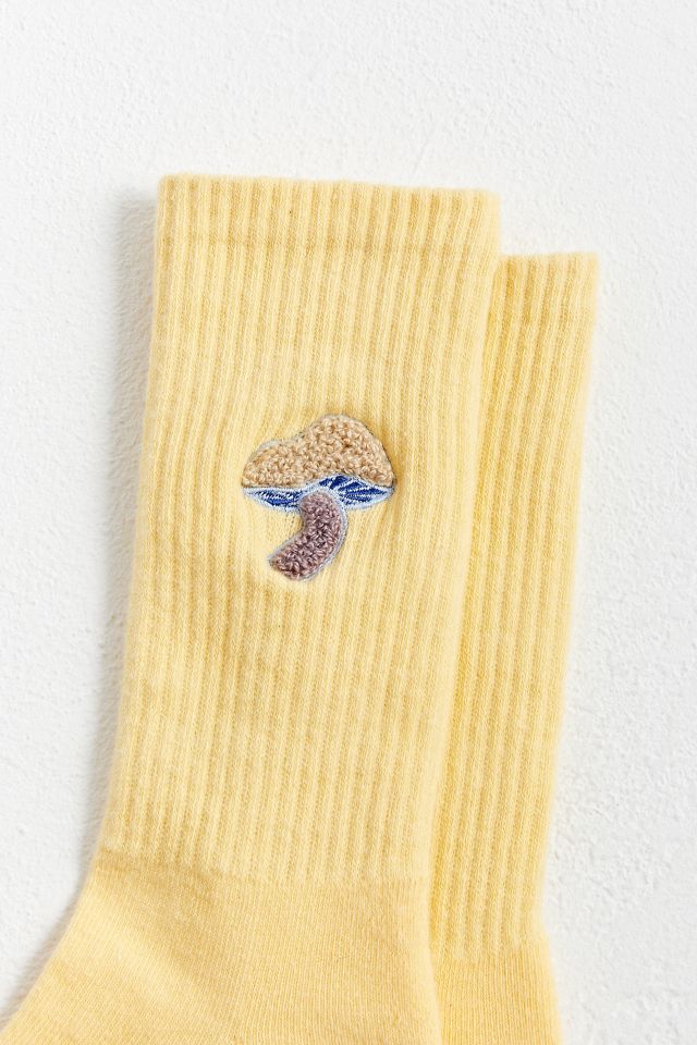 Contrast Mushroom Icon Crew Sock #1