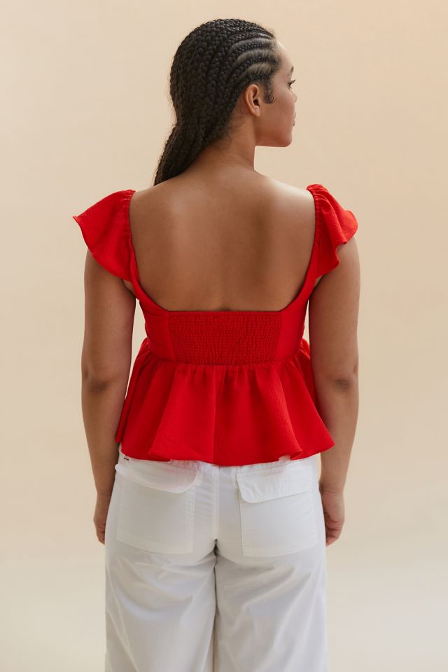 UO Sierra Keyhole Babydoll Blouse #1
