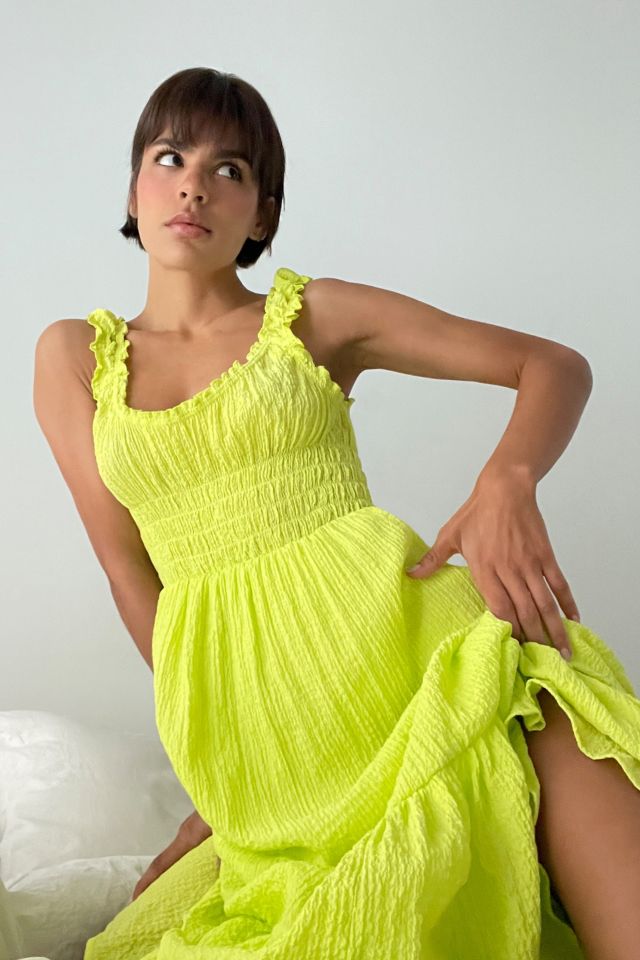 UO Odessa Smocked Ruffle Midi Dress #1