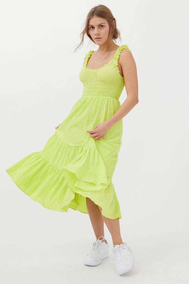 UO Odessa Smocked Ruffle Midi Dress #3