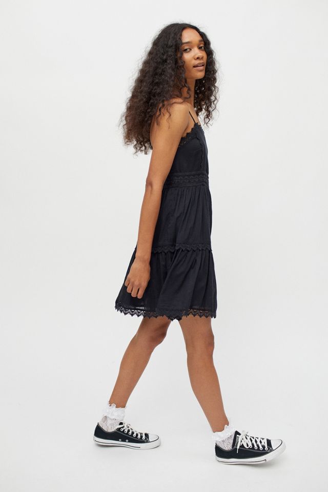 uo lanni lace trim mini dress Urban Outfitters Lani Lace Trim Mini Dress M