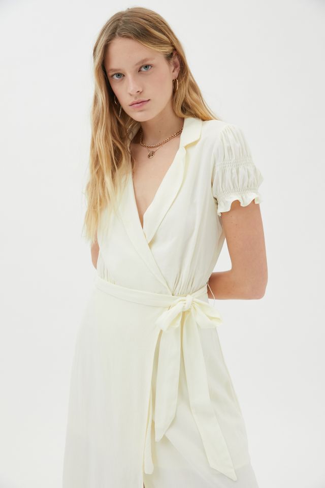 Cream midi hotsell wrap dress