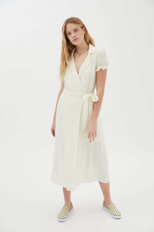 Urban outfitters 2025 white wrap dress