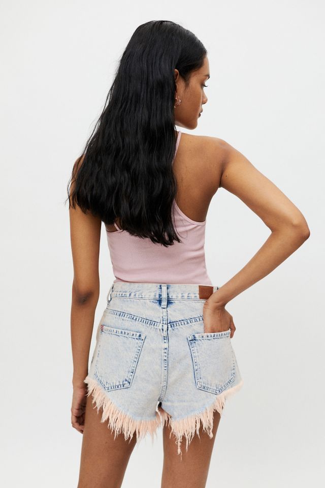 BDG High-Waisted Cheeky Denim Short – Pink Acid Wash #1