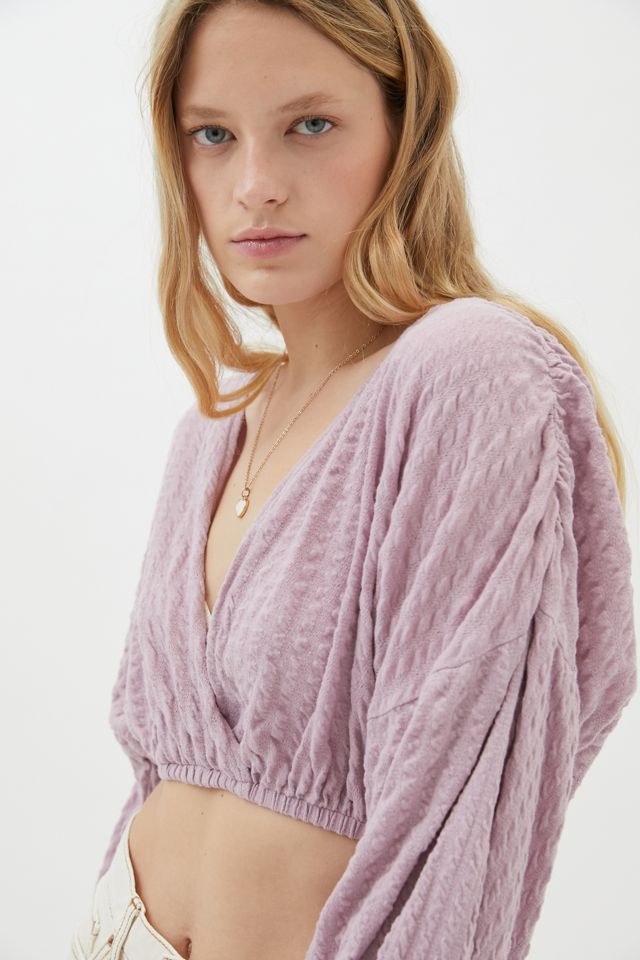 UO Frida Surplice Cropped Top #3