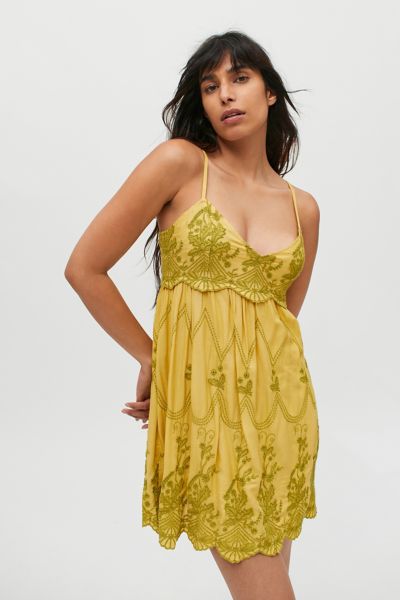 UO Jamie Embroidered Babydoll Dress | Urban Outfitters