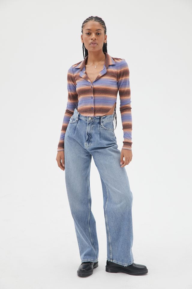 UO Callen Collared Button-Front Top #4