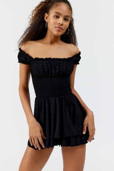 Urban Outfitters Uo Ruffle Me Romper in White