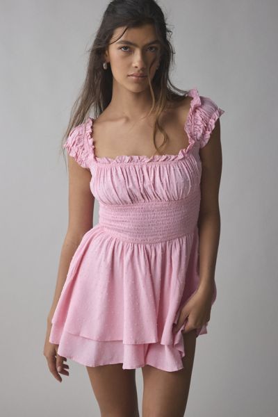 UO Rosie Smocked Tiered Ruffle Romper