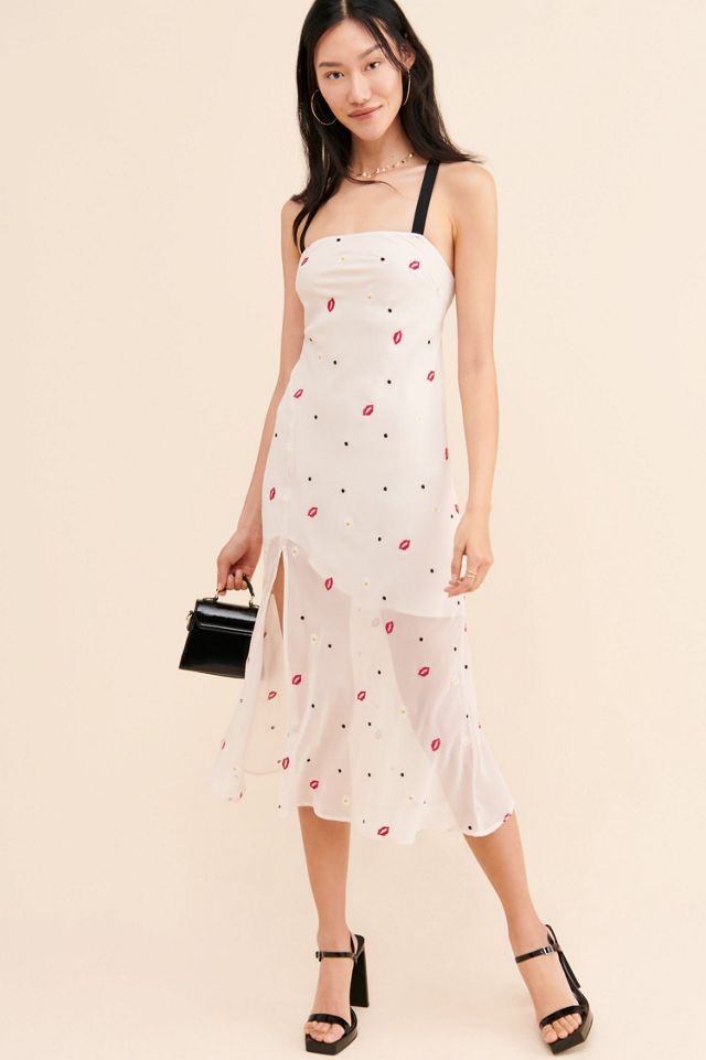 knee length dresses for ladies Goreti Cotton Midi Dress - Cherry Black main image 0