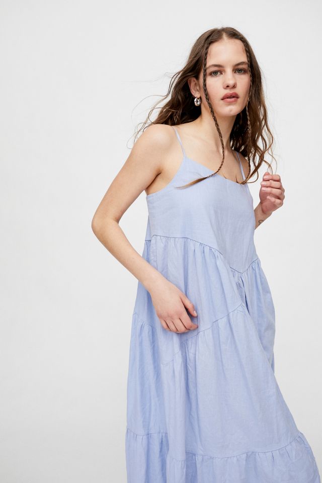 Urban Renewal Linen Seamed Midi Dress #4