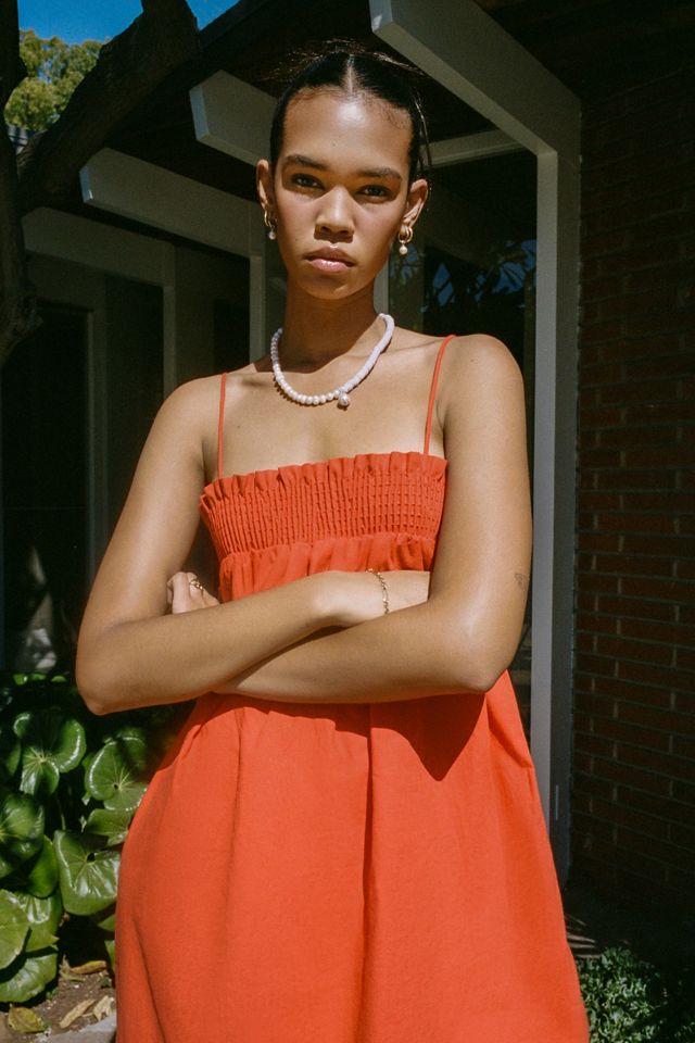 Urban Renewal Linen Smocked Maxi Dress | Urban Outfitters