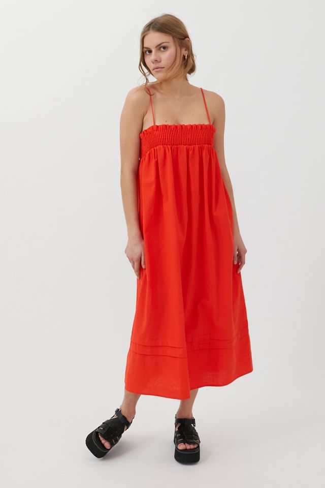 Urban Renewal Linen Smocked Maxi Dress | Urban Outfitters