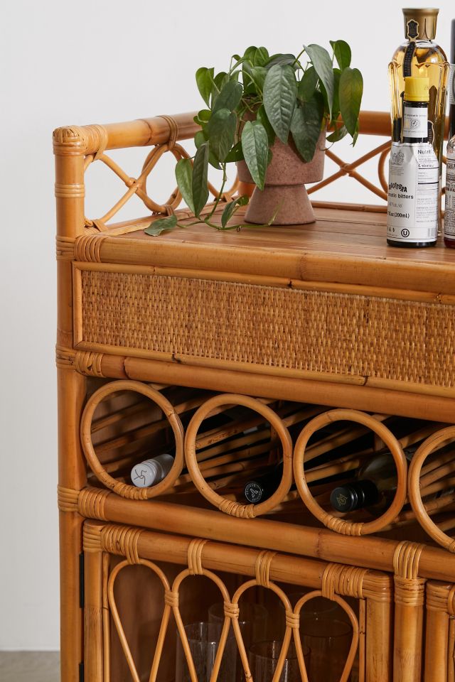 Melody Rattan Bar Cart #4