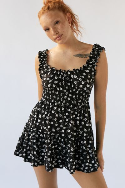 UO Lizzy Smocked Floral Mini Dress | Urban Outfitters