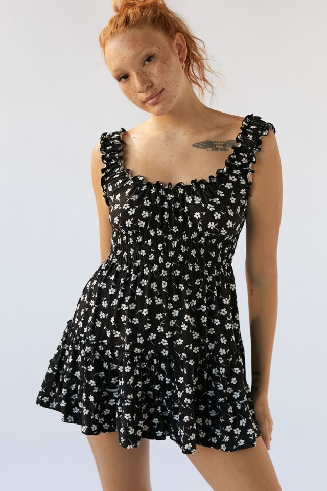 Urban Outfitters En Saison Felice Mini Dress Puff Sleeve