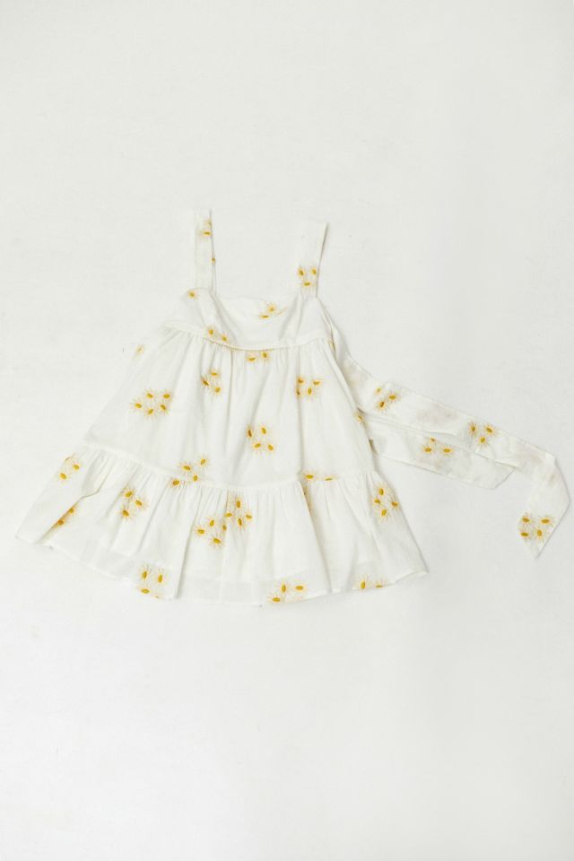 UO Avril Embroidered Tie-Back Frock Dress #4
