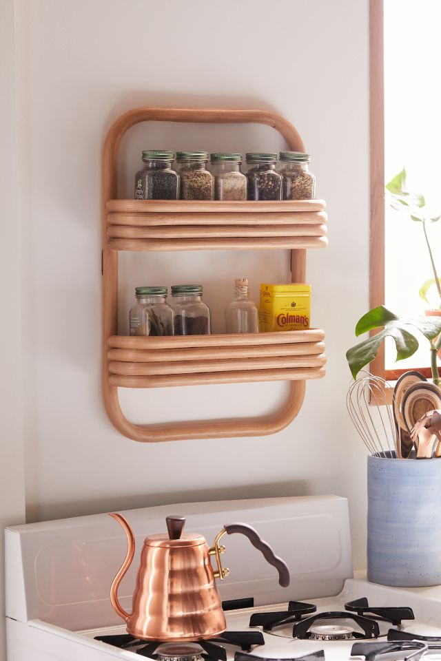 Marielle Rattan Wall Spice Rack