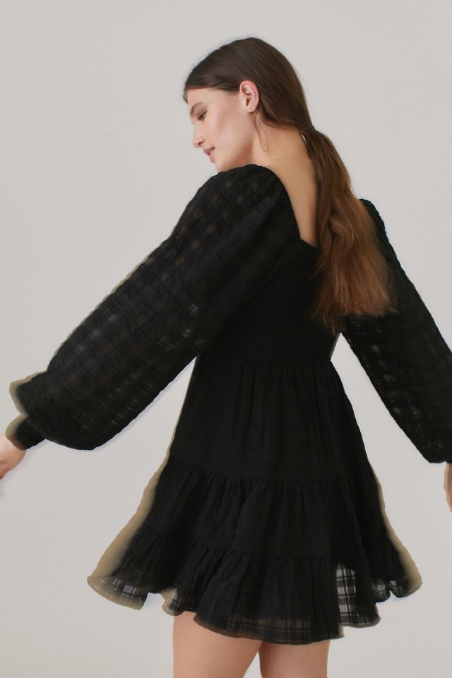 UO River Smocked Long Sleeve Mini Dress #1
