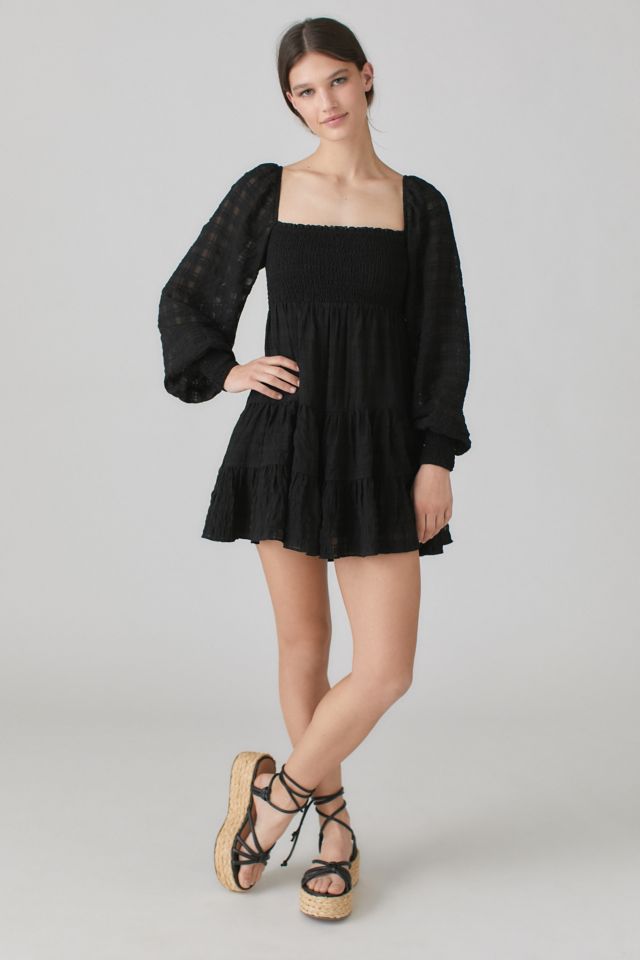 UO River Smocked Long Sleeve Mini Dress #2