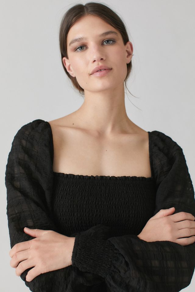 UO River Smocked Long Sleeve Mini Dress #4