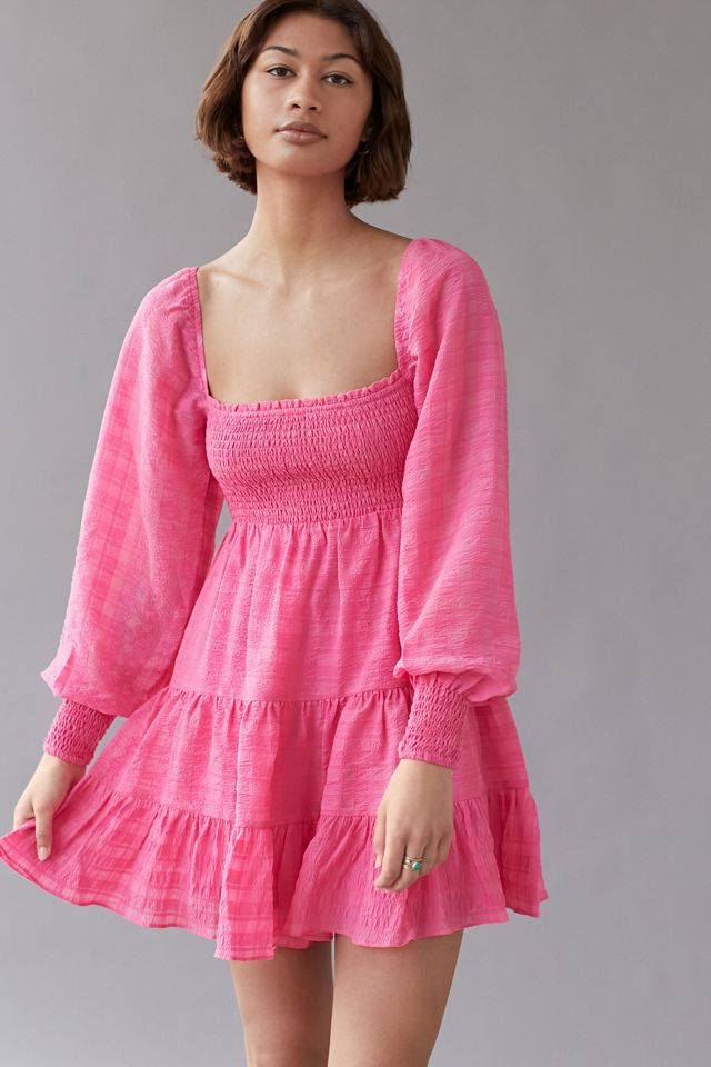 smocked long sleeve dress Striped Blooms Floral Tiered Maxi 71 inch Black Smocked Ruffle Long Sleeve