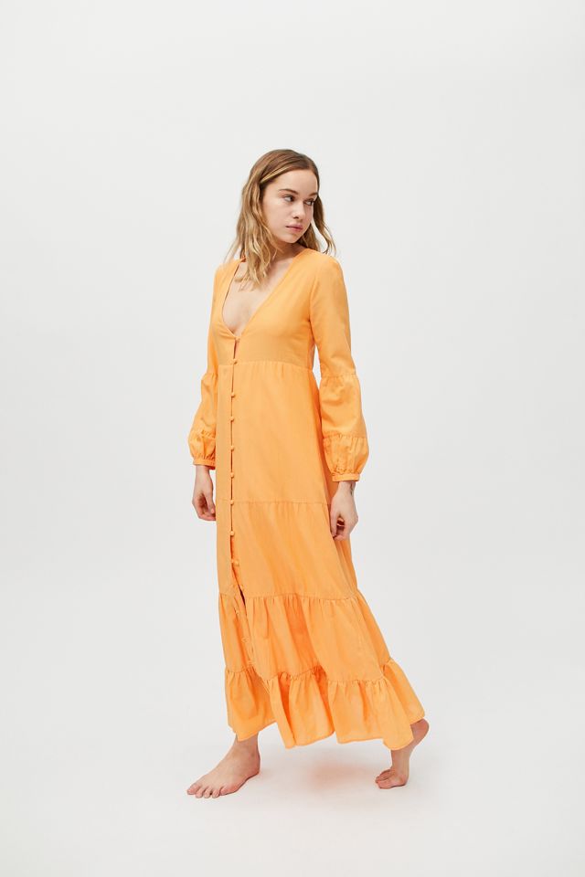 UO Briella Plunging Button-Front Midi Dress #4