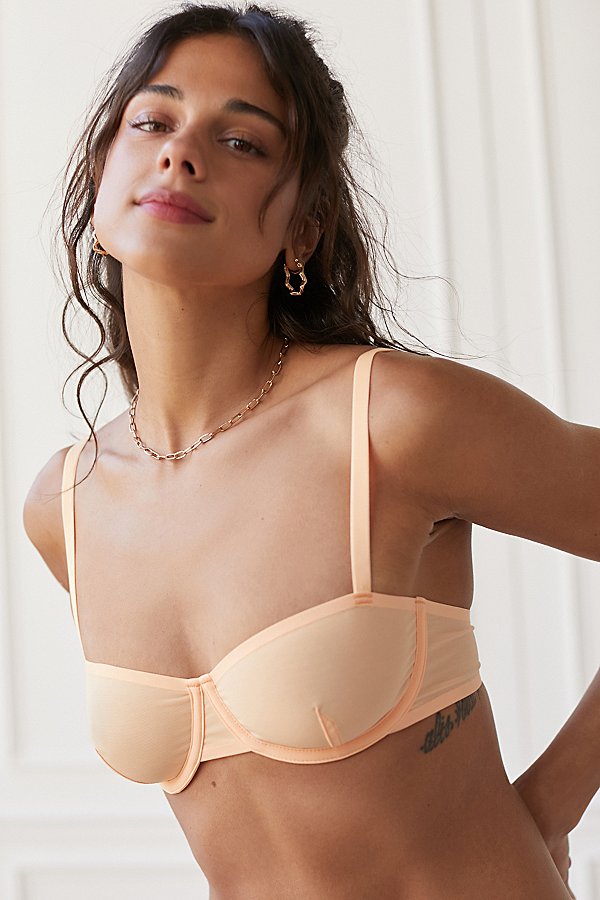 Urban Outfitters Modern Mesh Underwire Balconette Bra In Lilac