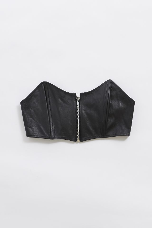 Vintage Black Leather Bra Top