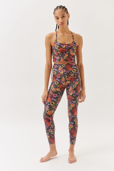 Beyond Yoga Spacedye Printed Caught In The Midi Leggings In Chai