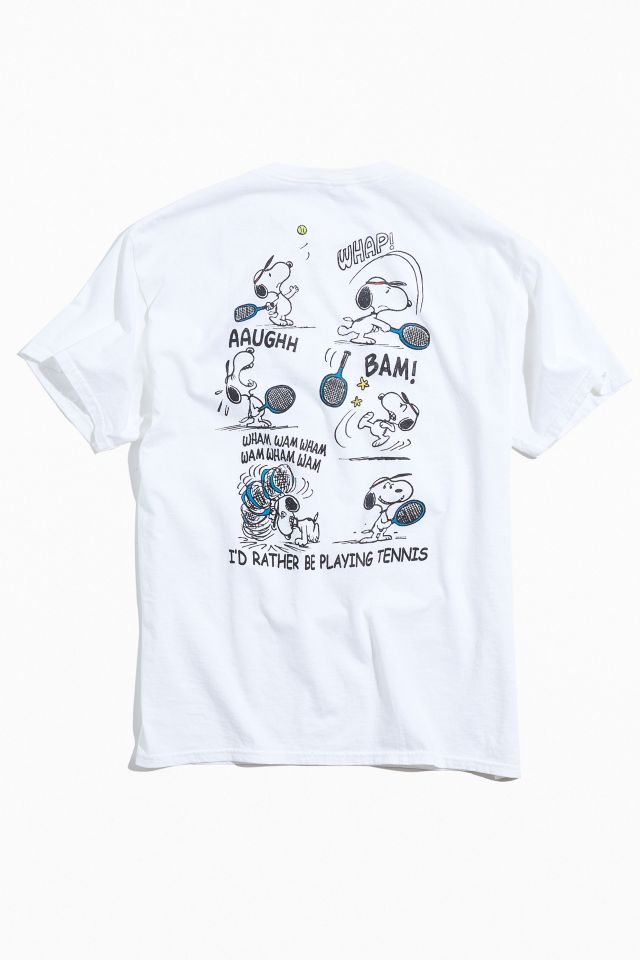 Junk Food Snoopy I’d Rather Be Playing Tennis Tee #1