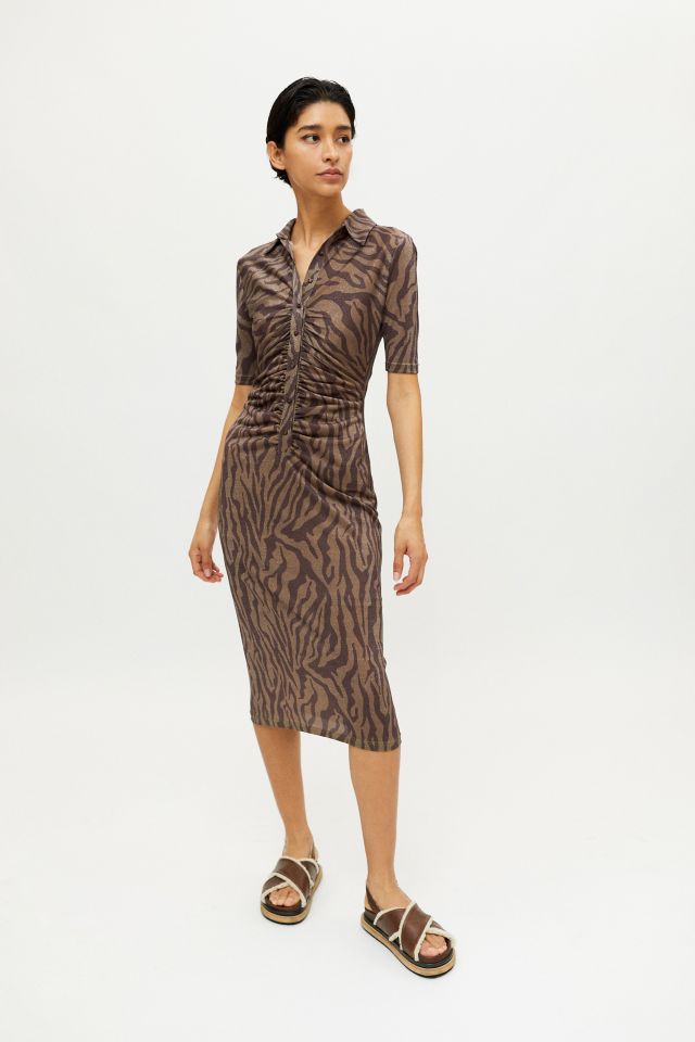 Hansen & Gretel Valencia Metallic Zebra Print Midi Dress #1