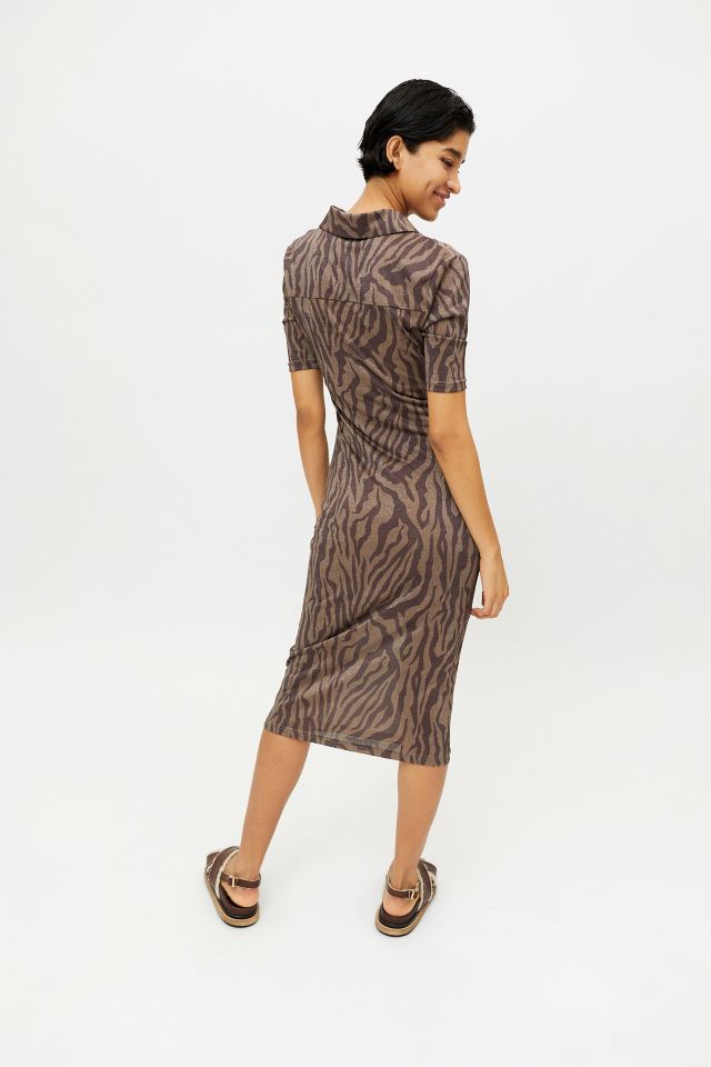 Hansen & Gretel Valencia Metallic Zebra Print Midi Dress #3