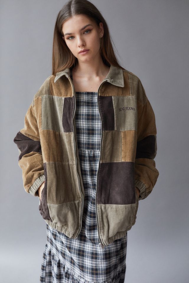 BDG Patchwork Corduroy Harrington Jacket