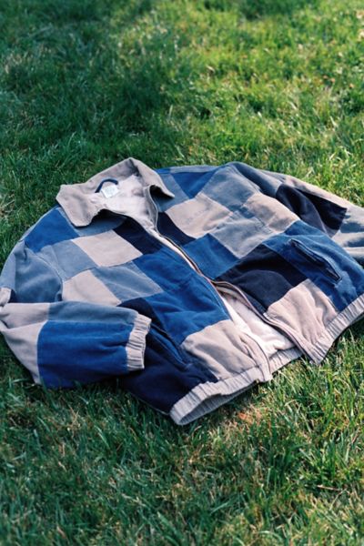 Bdg Patchwork Corduroy Harrington Jacket In Blue