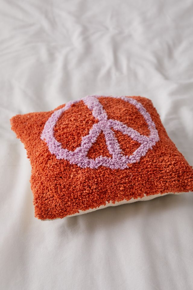 Peace Tufted Mini Throw Pillow #2
